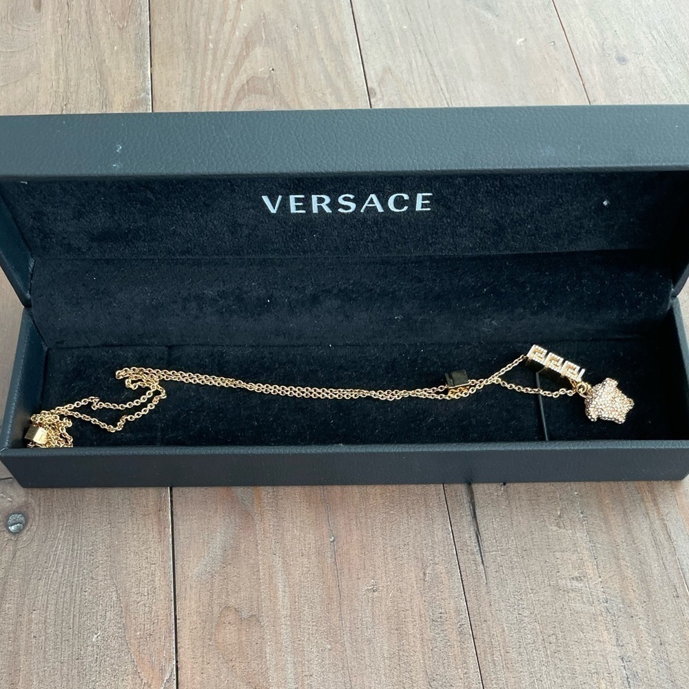 Versace women gold Medusa necklace NWT